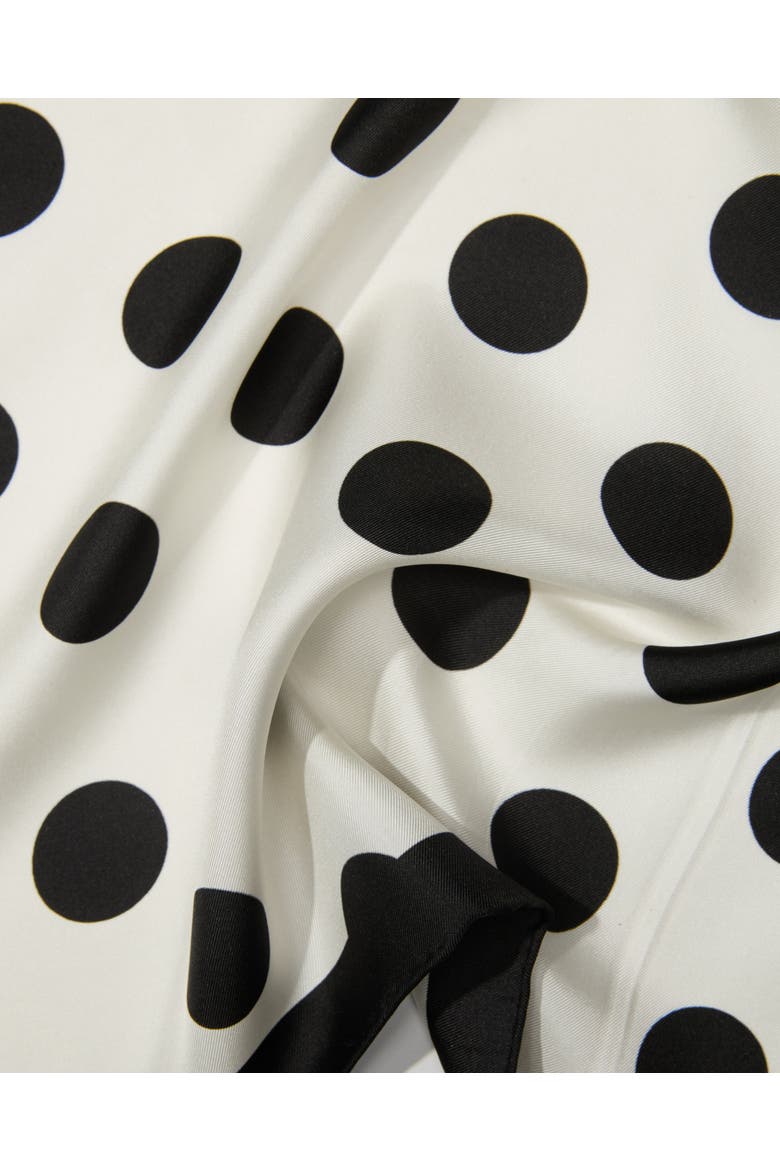 Dandy Dots Silk Bandana, Alternate, color, Black & White