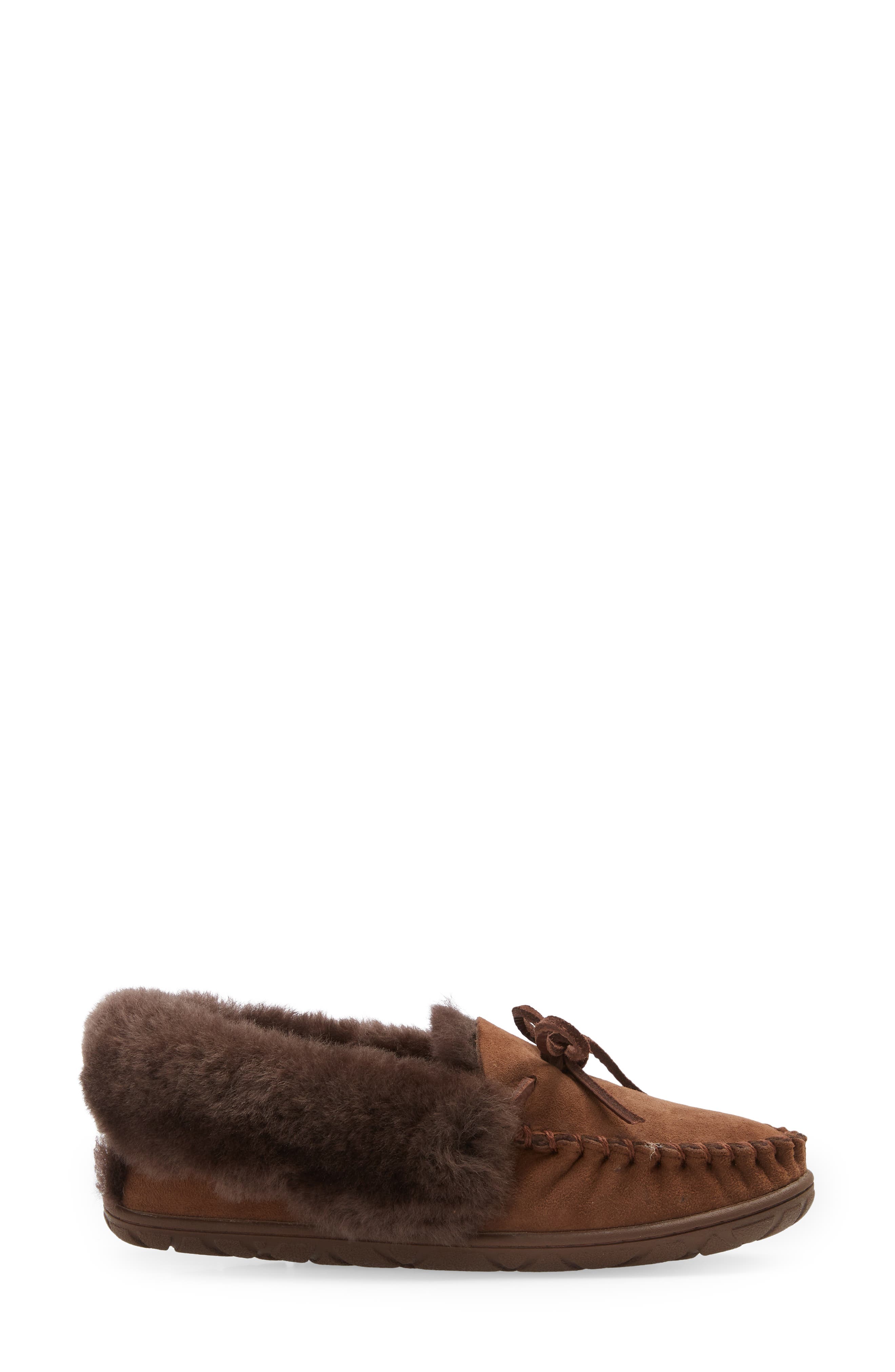 L.L.Bean Wicked Good Genuine Shearling Moccasin Slipper, Alternate, color, 