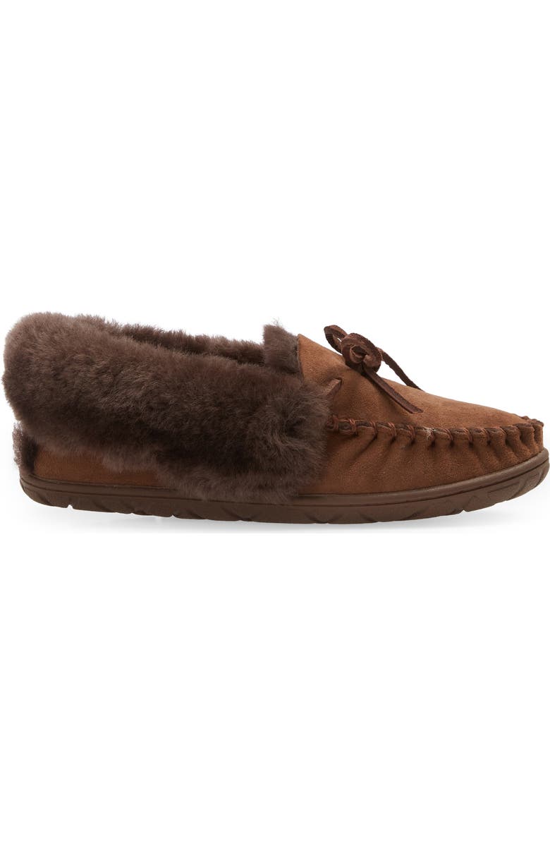 L.L.Bean Wicked Good Genuine Shearling Moccasin Slipper, Alternate, color,