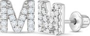 In Season Jewelry Cubic Zirconia Letter Initial Earrings