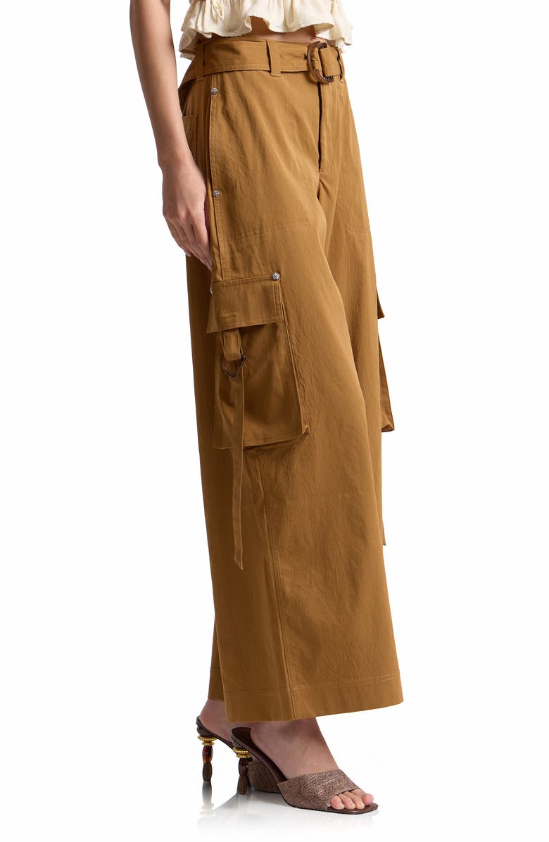 Avec Les Filles Belted Wide Leg Cargo Pants, Alternate, color, Spice