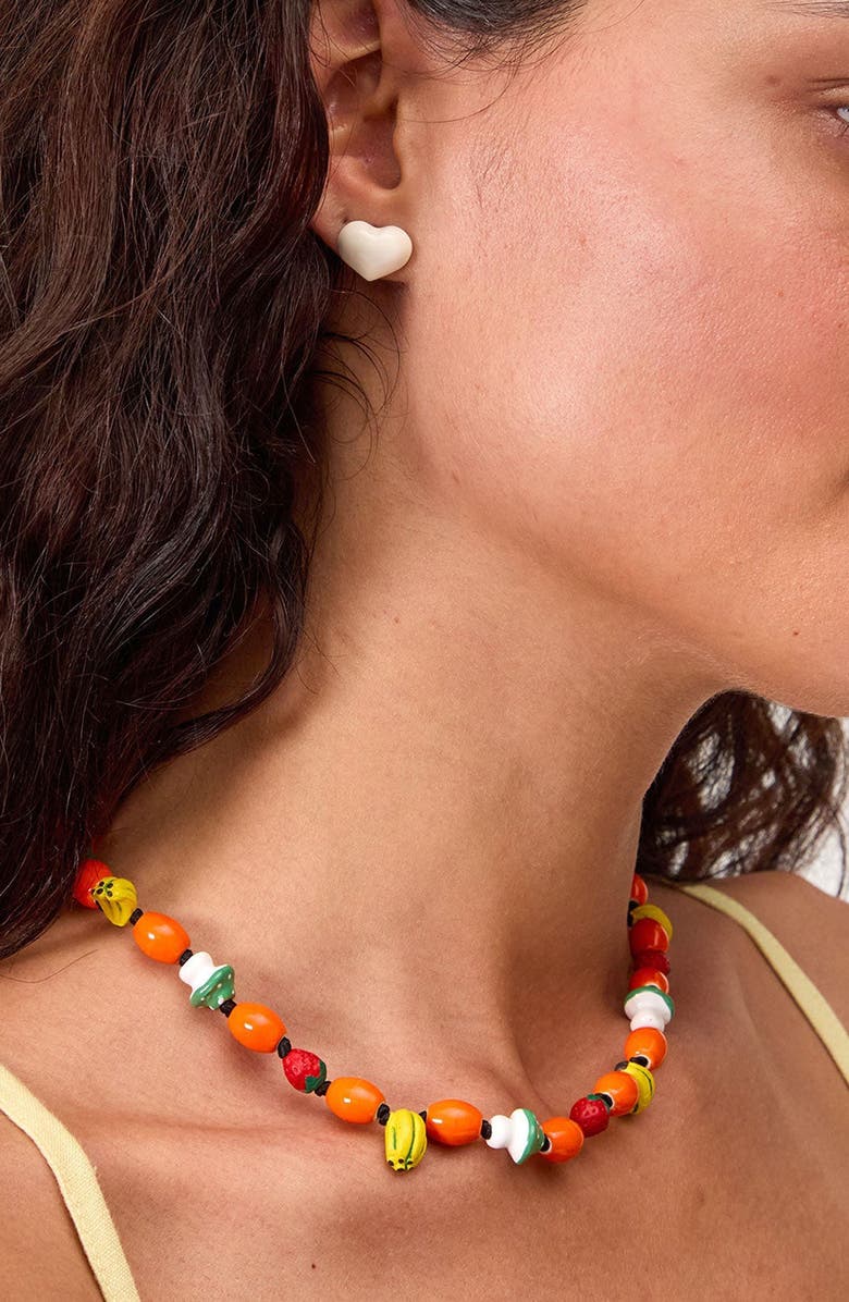 Clare V. Les Fruits de CV Necklace, Alternate, color, Orange Multi