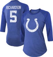 Majestic Threads Women's Majestic Threads Anthony Richardson Royal Indianapolis Colts Player Name & Number Tri-Blend 3/4-Sleeve Fitted T-Shirt