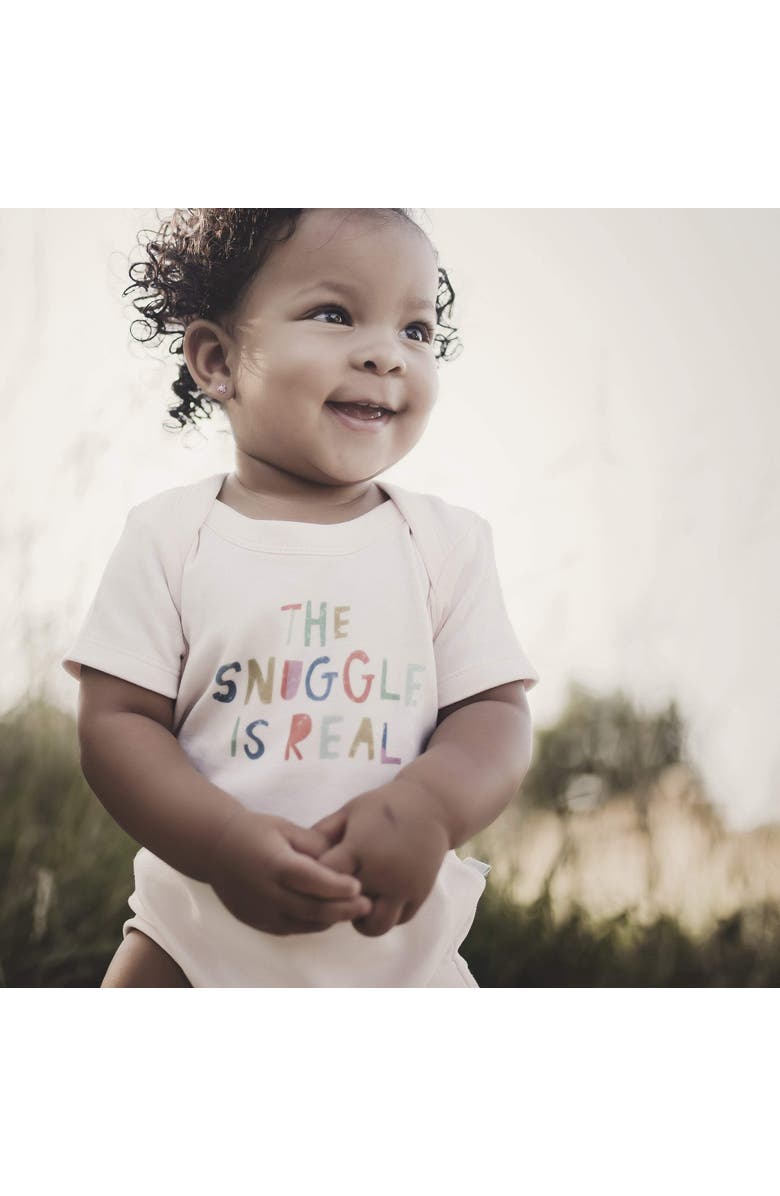 Finn + Emma Organic Baby Graphic Bodysuit | Snuggle is Real, Alternate, color, Off White