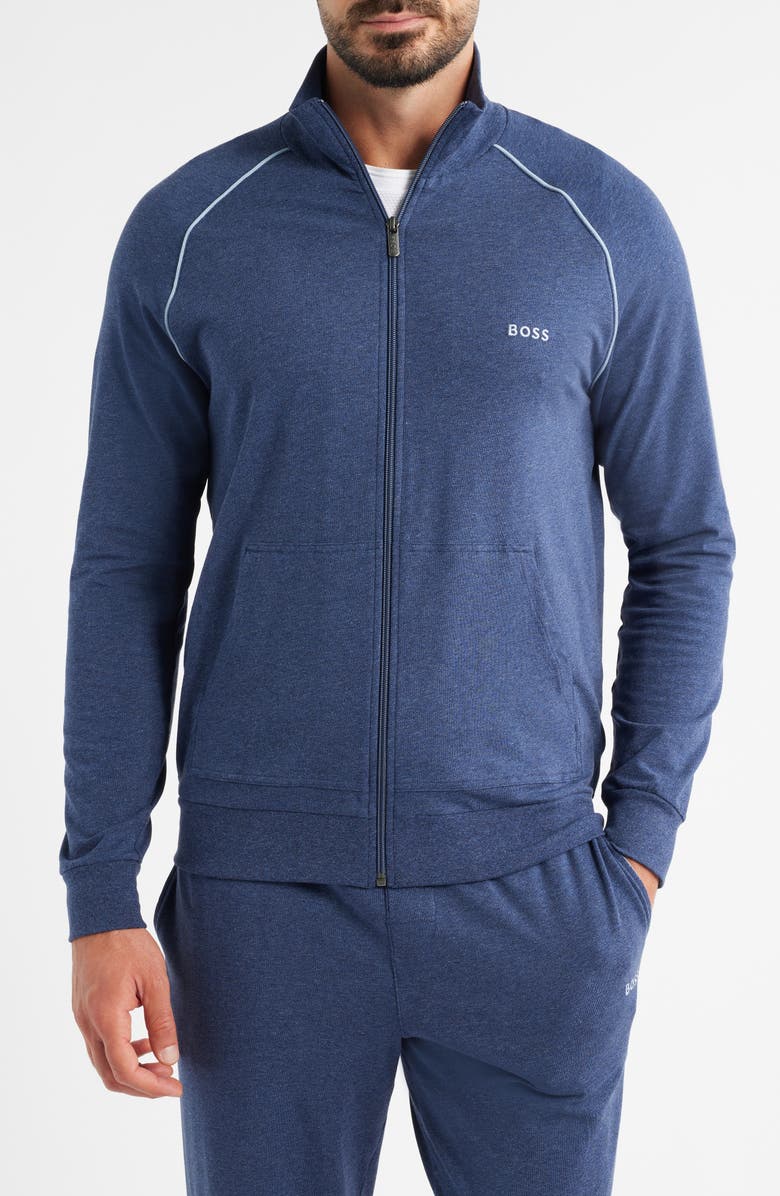 BOSS Mixmatch Z Knit Jacket, Alternate, color, Open Blue