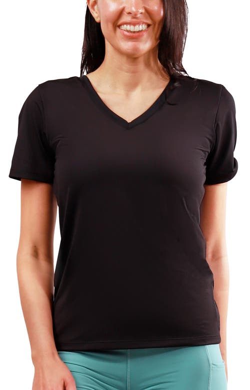 Uv Skinz Short Sleeve Reverse Neck Tee In Black
