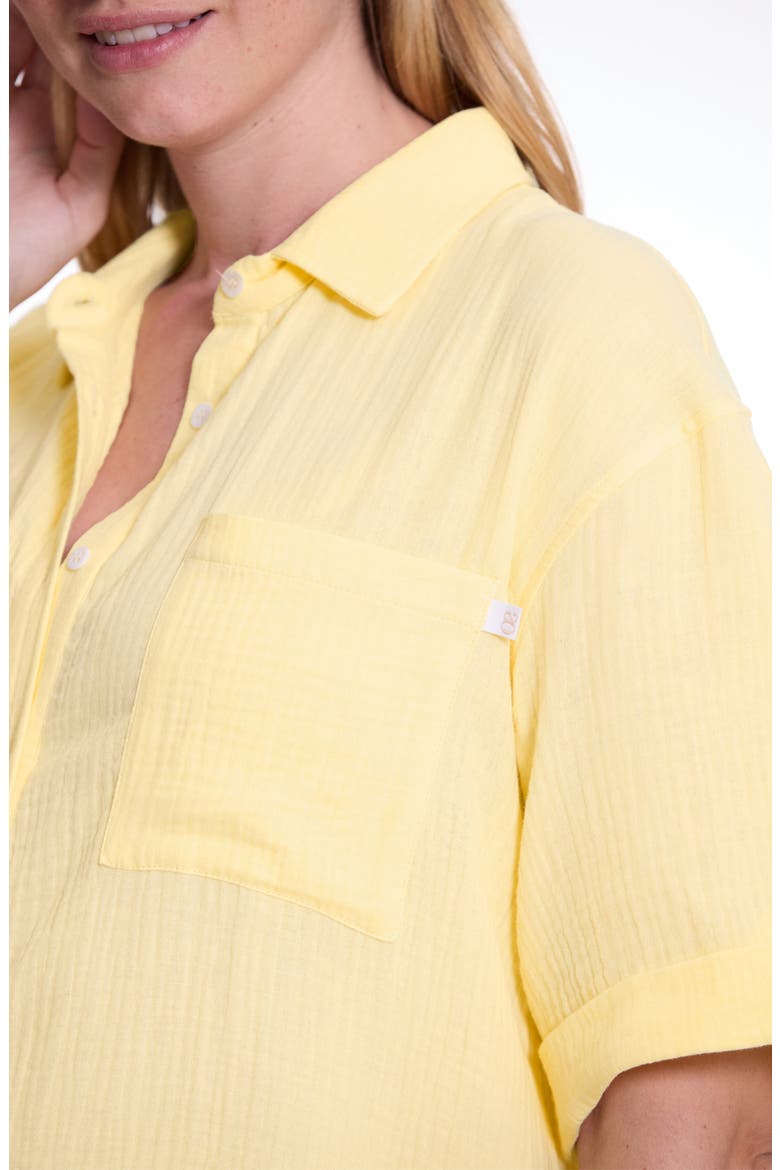 Ice Cream Organic Cotton Gauze Maternity Sleep Shirt, Alternate, color, VANILLA