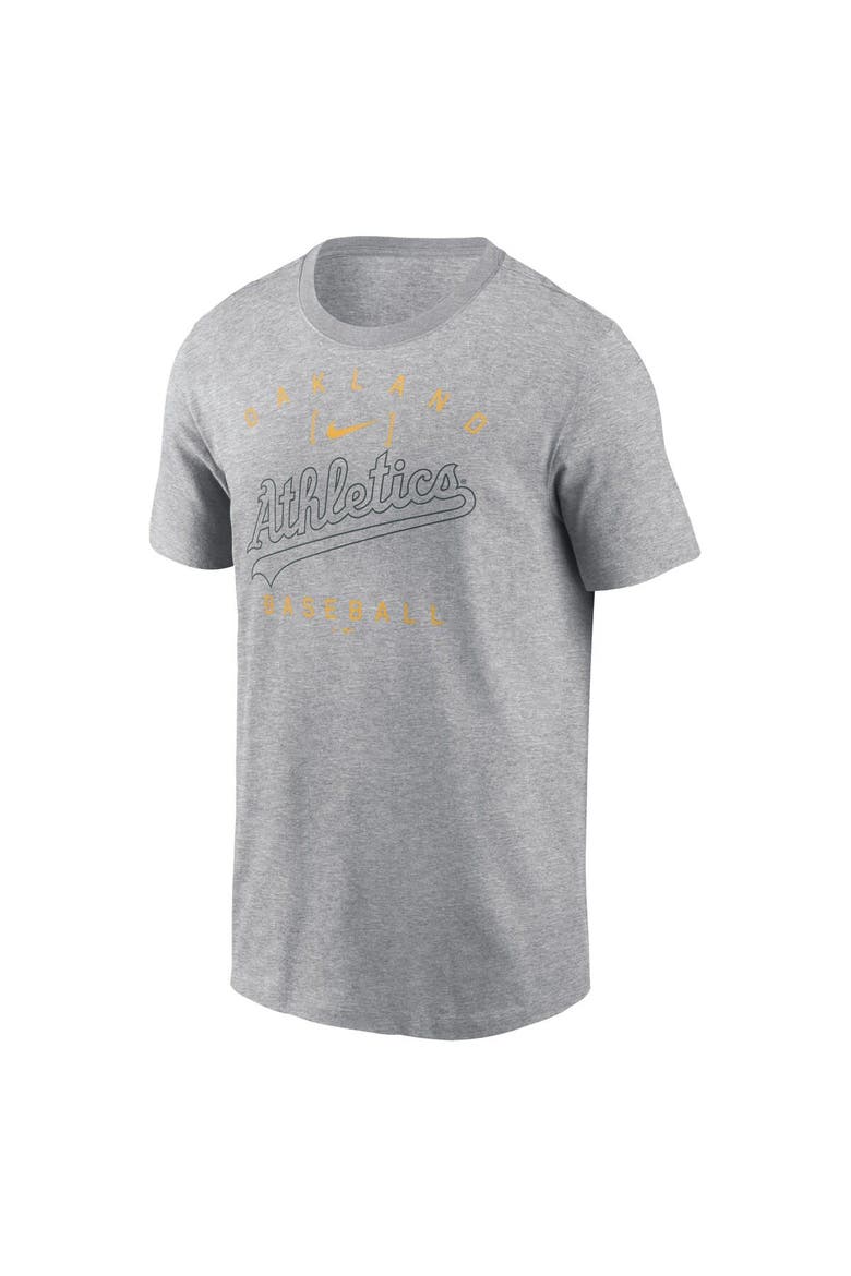 Men's Nike Heather Gray Oakland Athletics Home Team Athletic Arch T-Shirt, Alternate, color, Heather Gray