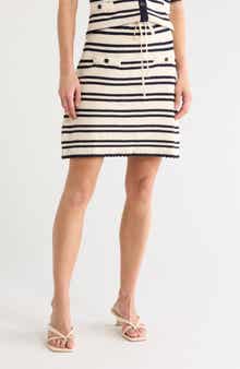 Striped Crochet Pencil Skirt