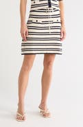 Adrianna Papell Striped Crochet Pencil Skirt