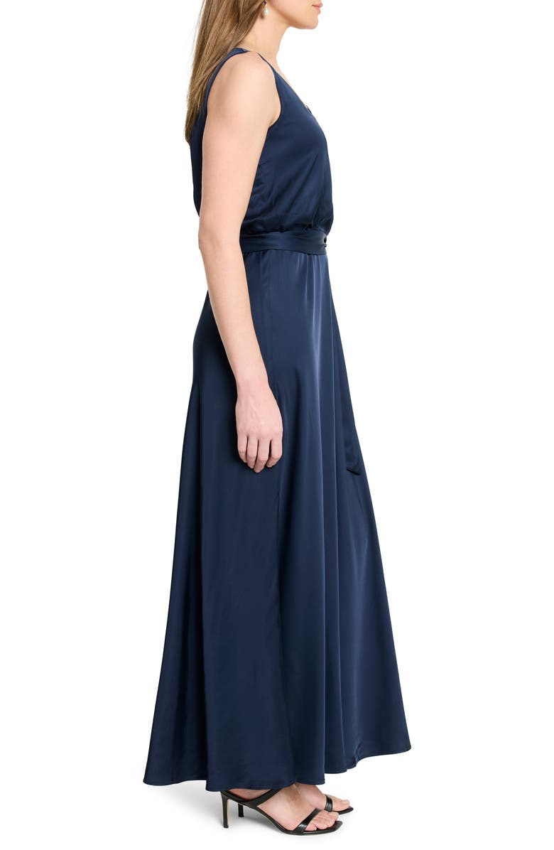 NIC+ZOE Bianca Satin Maxi Dress, Alternate, color, Dark Indigo