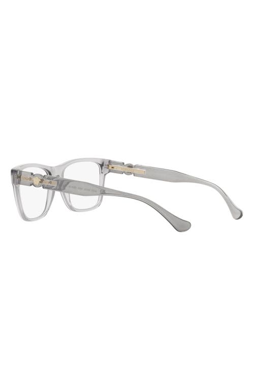 Versace 57mm Rectangular Optical Glasses In Transparent Grey