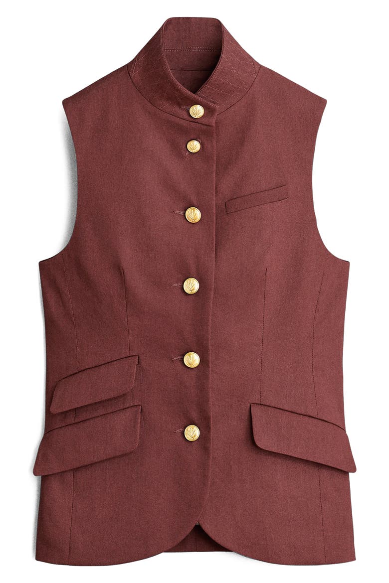 Slade Linen Blend Vest, Alternate, color, MAHOGANY