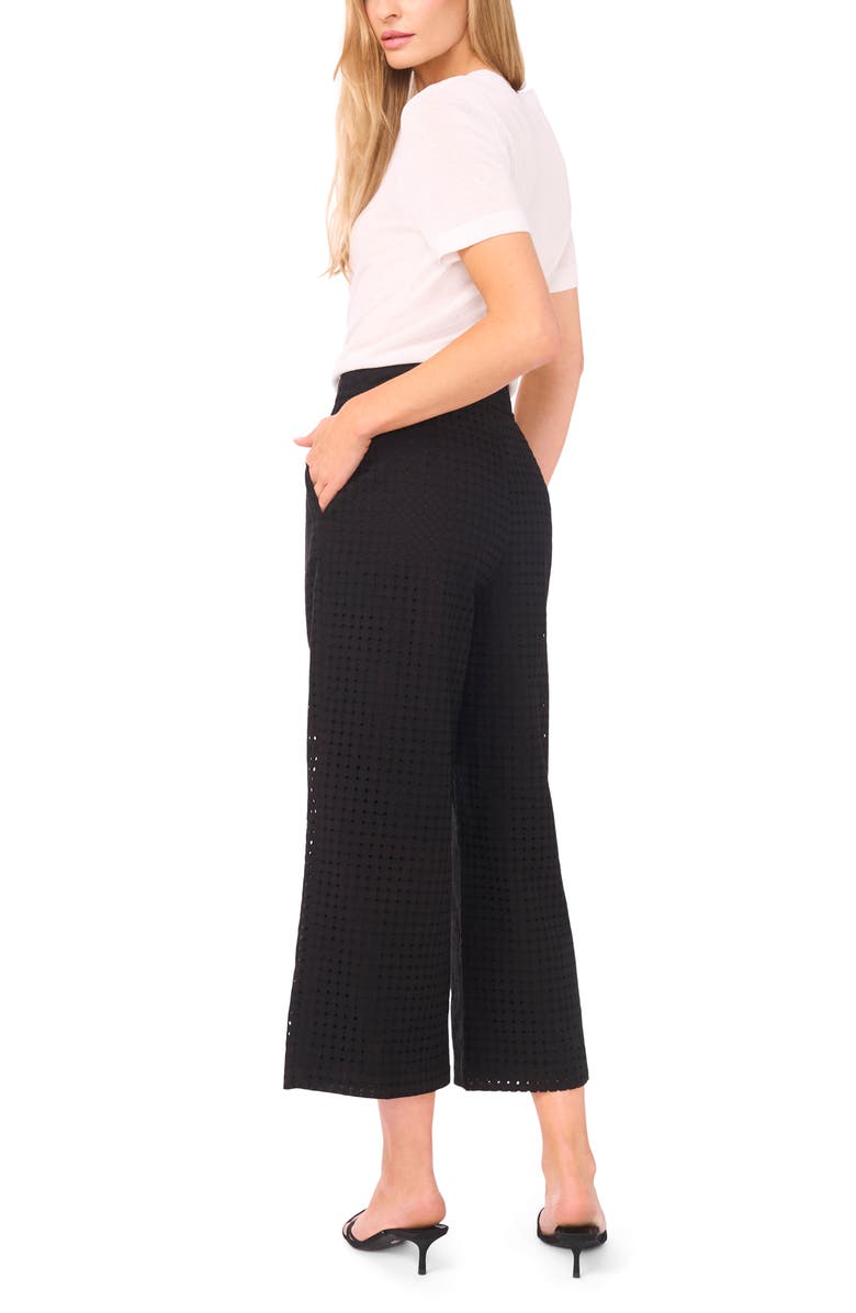 Halogen<sup>®</sup> Eyelet Crop Straight Leg Pants, Alternate, color, Rich Black 060