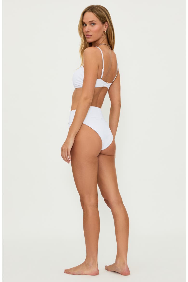 Highway High Waist Bikini Bottoms, Alternate, color, WHITE