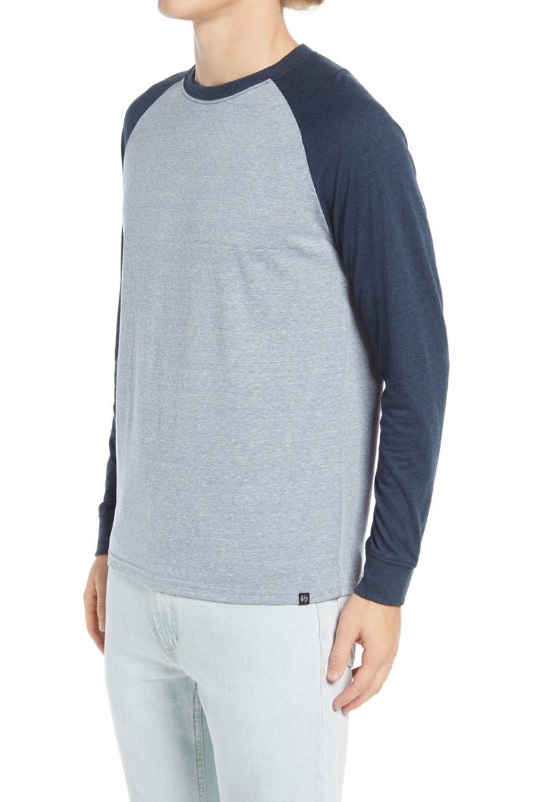 Raglan Long Sleeve Crewneck T-Shirt, Alternate, color, CHINA BLUE/ MIDNIGHT