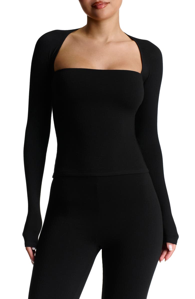 Naked Wardrobe Queen Anee Neck Long Sleeve Top, Main, color,