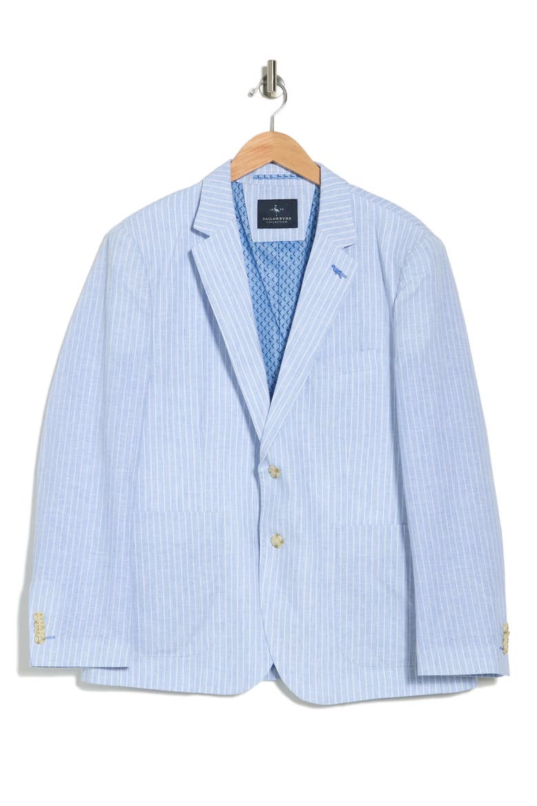 Linen Cotton Striped Sportcoat, Main, color, CHAMBRAY