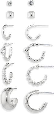 NORDSTROM RACK Set of 6 Stud & Hoop Earrings