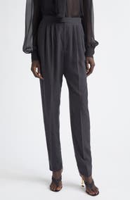Saint Laurent Tailored Silk Straight Leg Pants