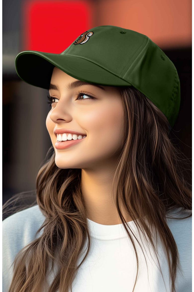Squirrel Embroidered Outdoor Cap, Alternate, color, Olive