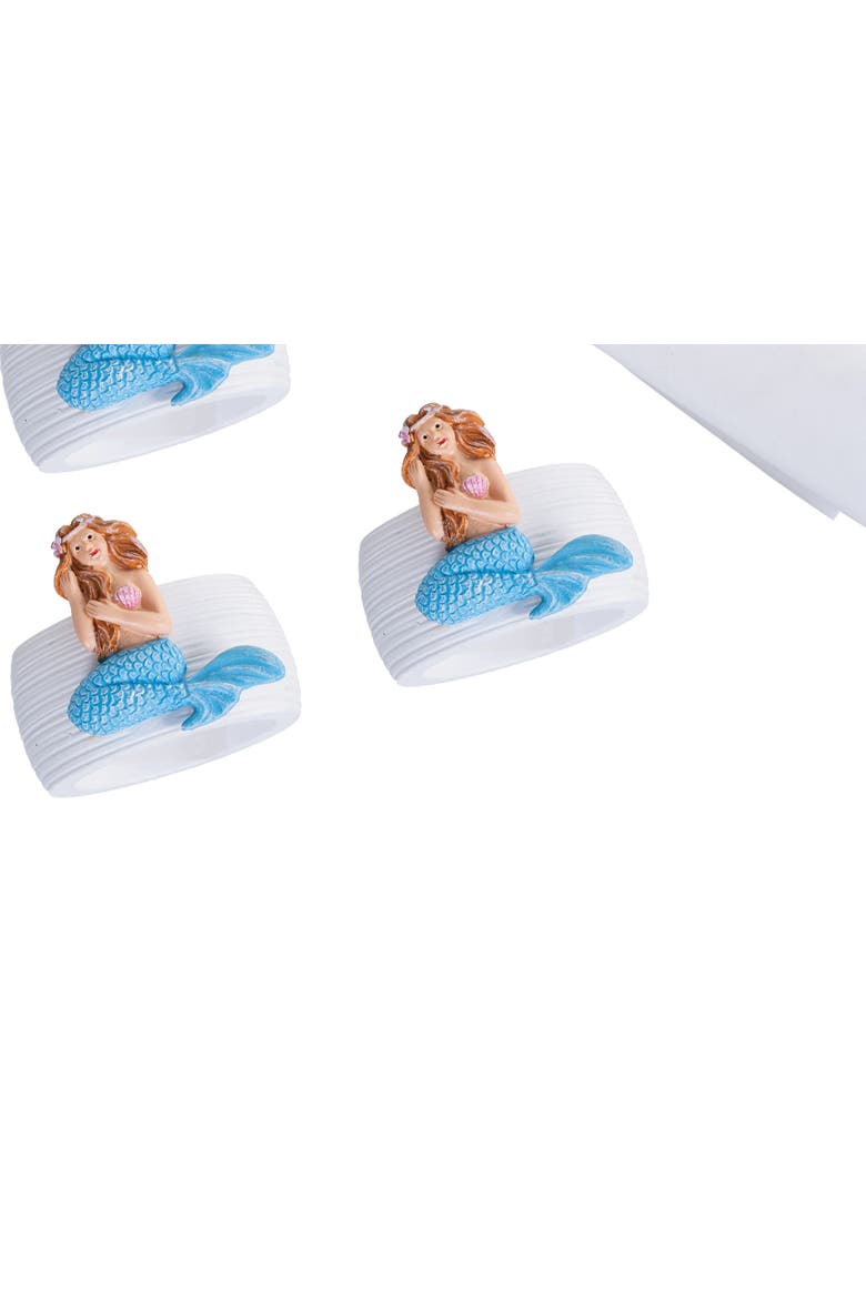 Mermaid Napkin Rings, Set of 4 Decor, Alternate, color, Blue