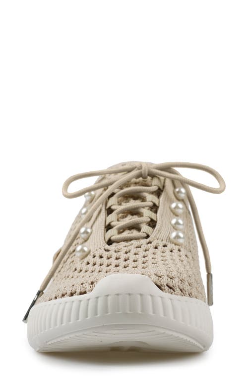 National Comfort Klarra Faux Pearl Embellished Sneaker In Neutral