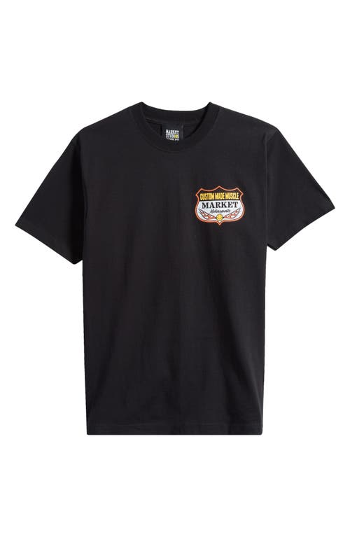 Market Smiley Burnt Rubber Graphic Tee In Black