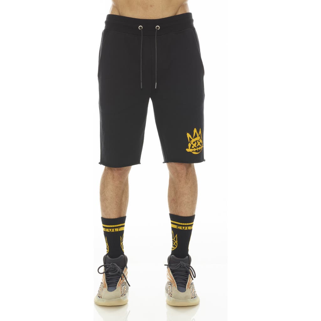 Cult Of Individuality French Terry Drawstring Shorts In Black