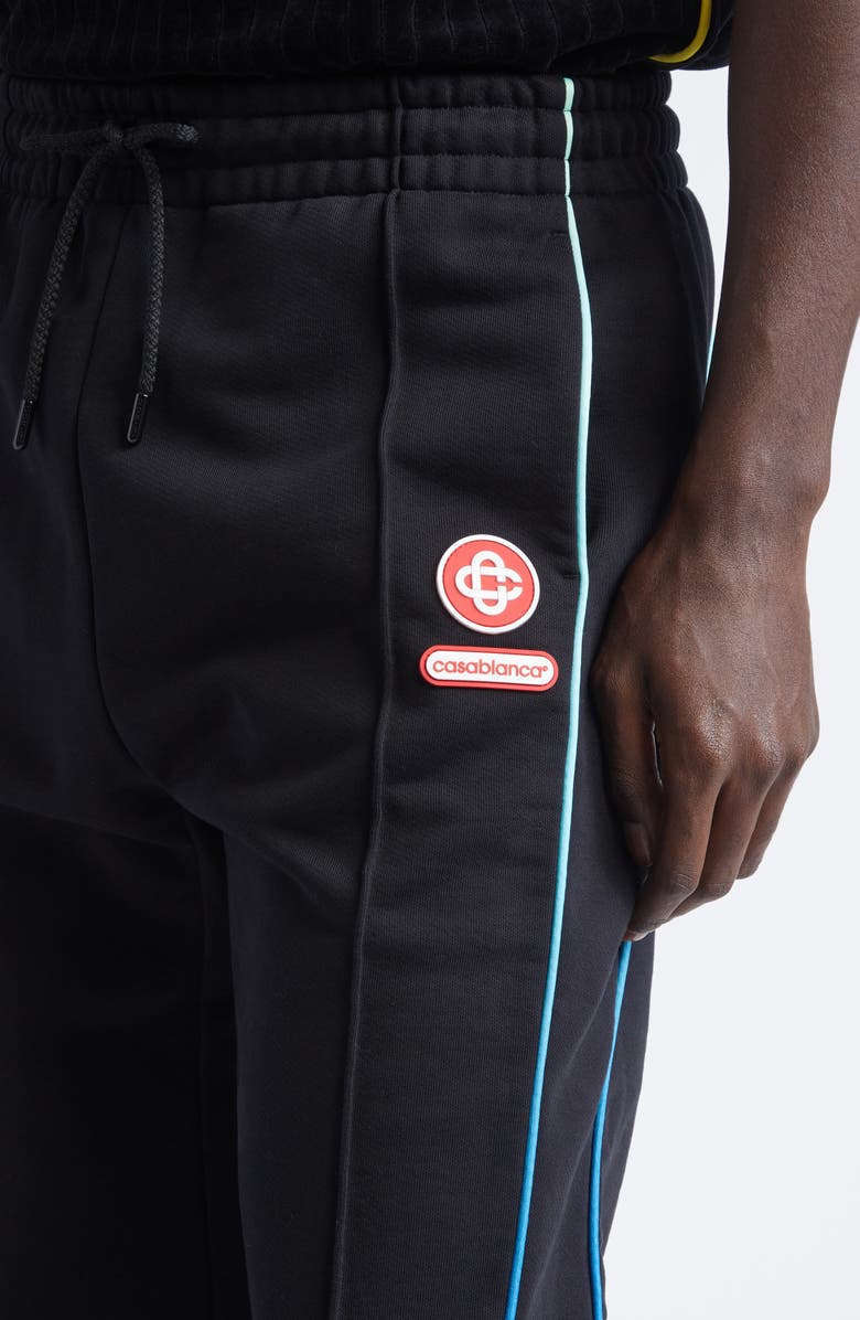 Casablanca Gradient Piping Organic Cotton Drawstring Pants, Alternate, color, Black