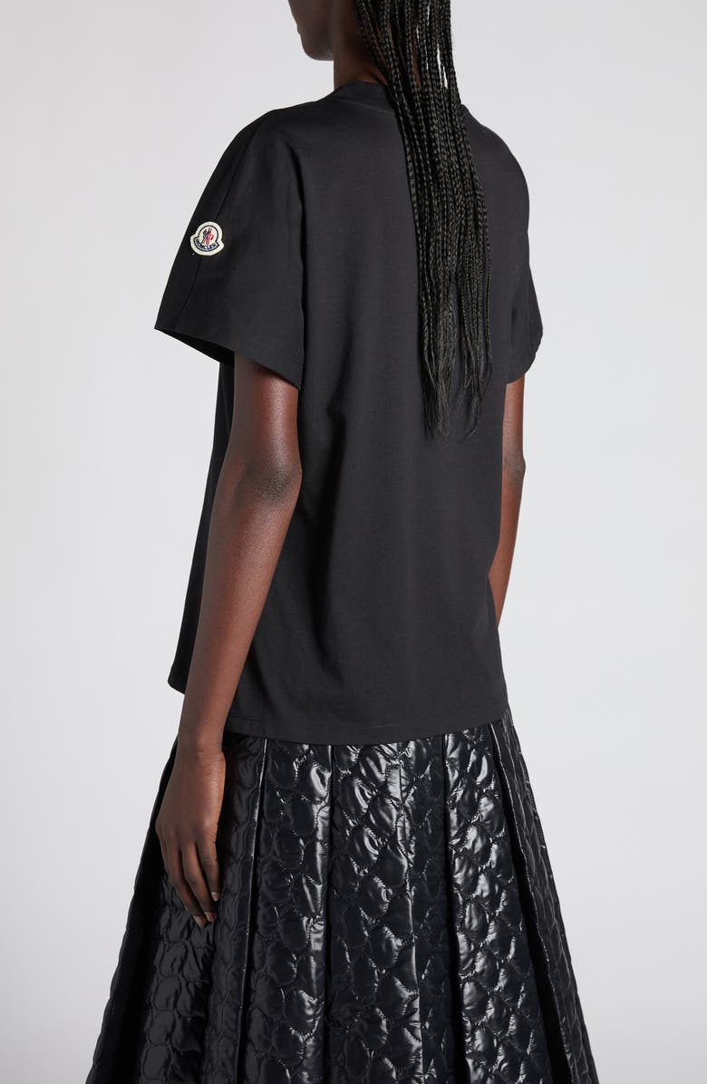 Moncler Logo Patch Cotton T-Shirt, Alternate, color, Black