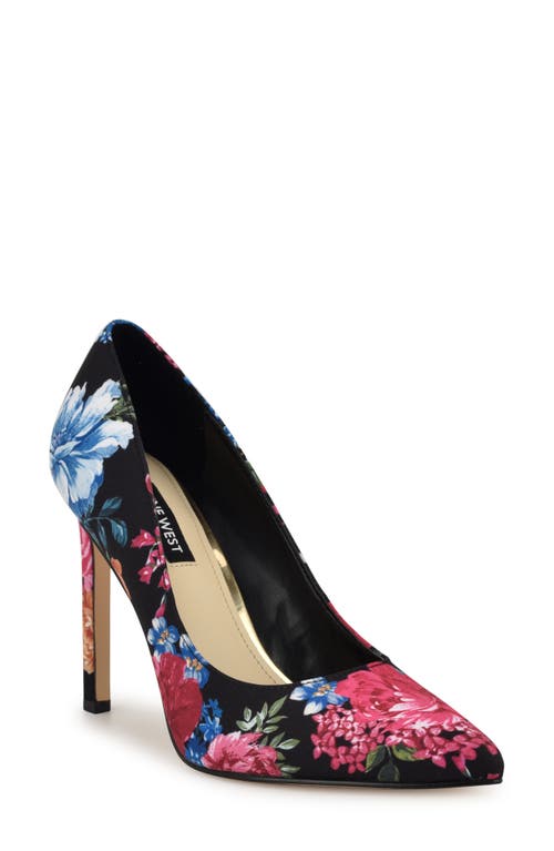 Shop Nine West Tatiana Pointed Toe Pump In Black Multi Floral