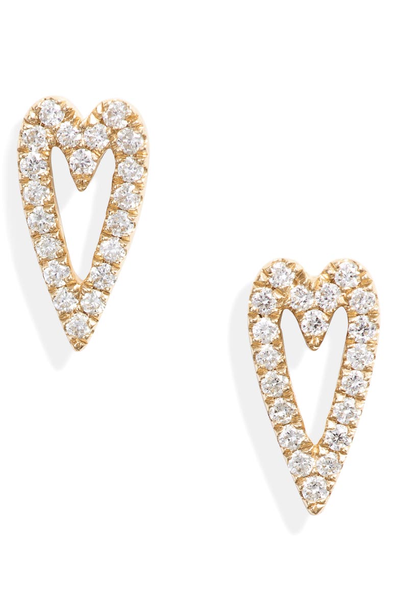 Bony Levy Diamond Open Heart Earrings, Main, color, 