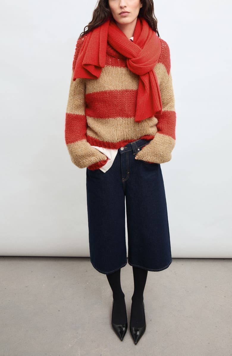 MANGO Candice Stripe Crewneck Sweater, Alternate, color, 