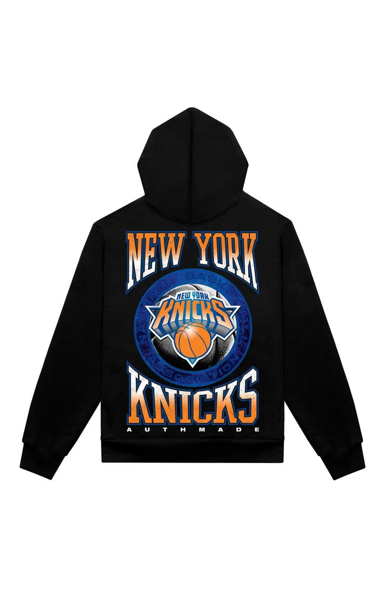 AUTHMADE Men's Authmade Black New York Knicks Vintage Metal Premium Heavyweight Pullover Hoodie, Alternate, color, Black