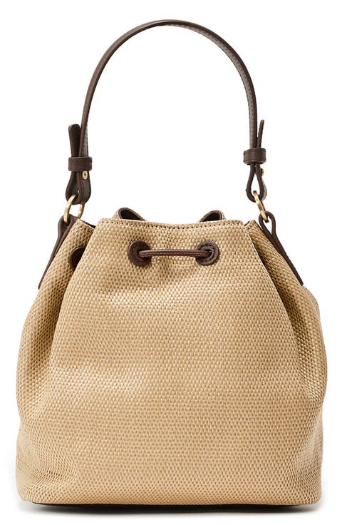 Evie Woven Bucket Bag