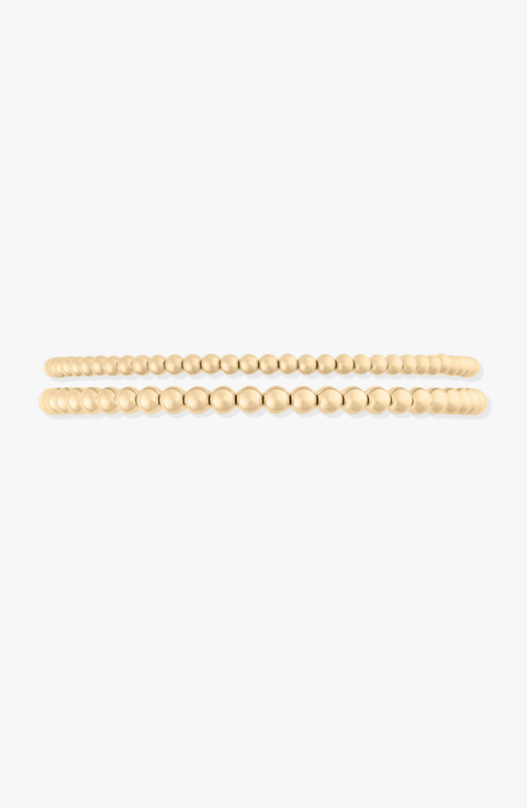 14k Gold Filled Bead Bracelet Two Stack