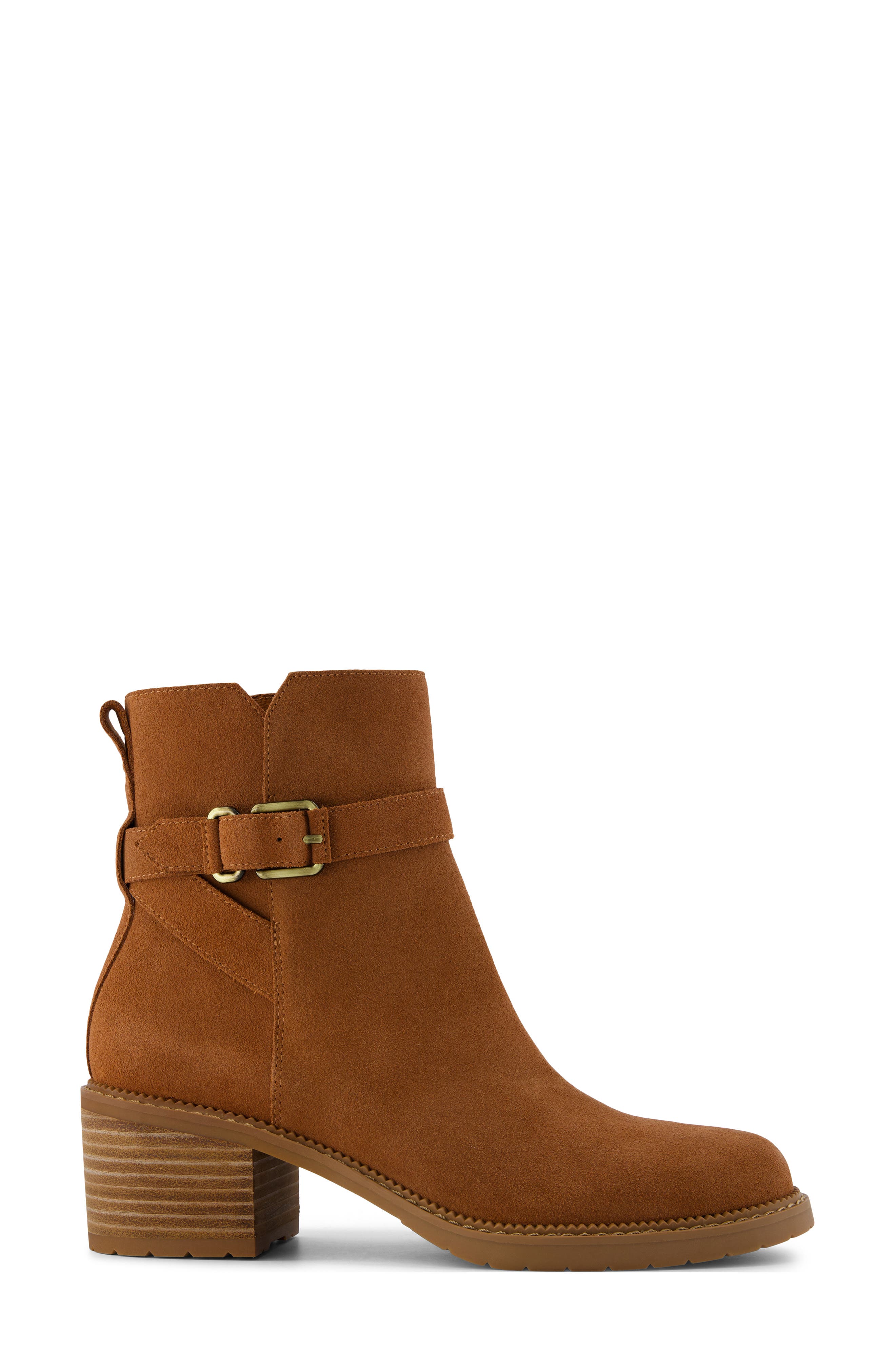 TOMS Hailey Buckle Bootie, Alternate, color, Brown