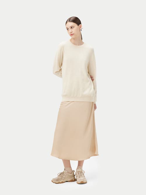 Gobi Mongolian Cashmere Cashmere Crew Neck Sweater In Off White