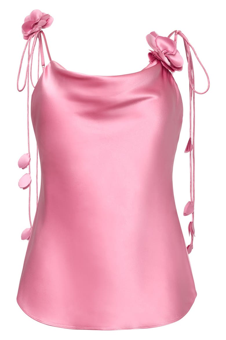 Marta Trailing Flower Silk Camisole, Alternate, color, ROSEWATER PINK