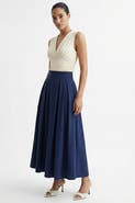 Exquise Nayaine Pleated Elasticated Back Midi Skirt