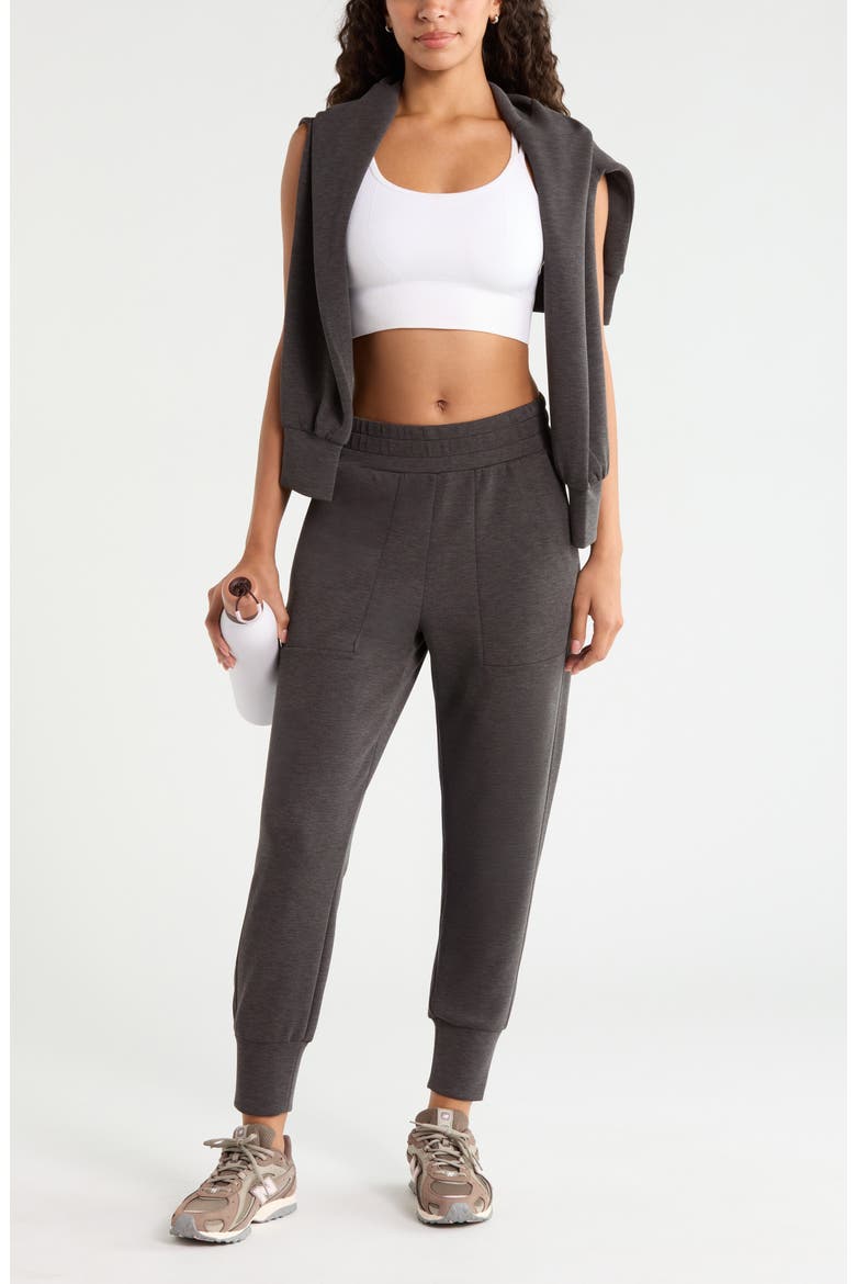Ultra Soft High Waist Joggers, Alternate, color, BROWN MOLE HEATHER