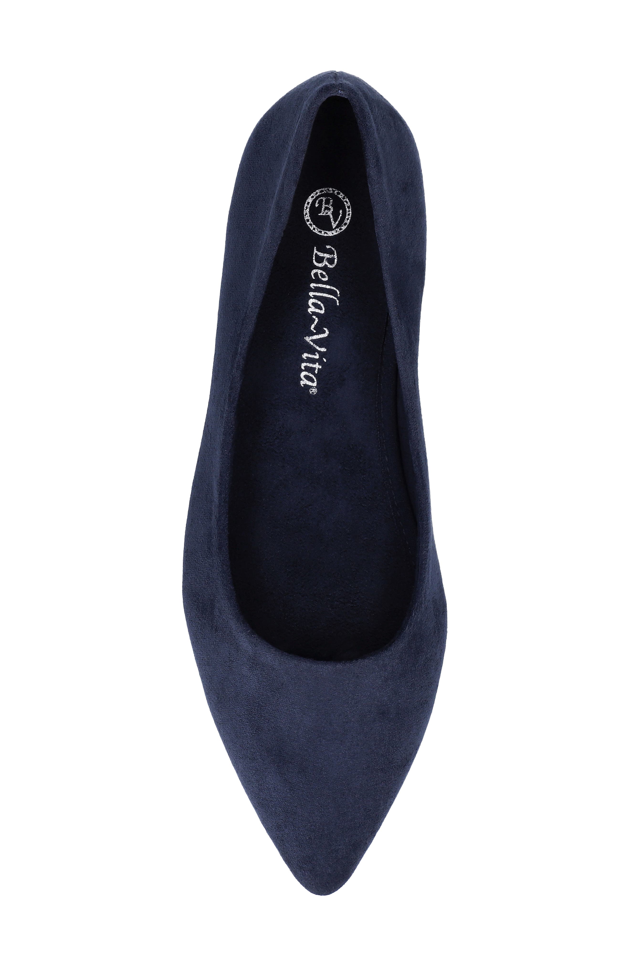 Mireya Pointed Toe Flat, Alternate, color, NAVY SUEDE