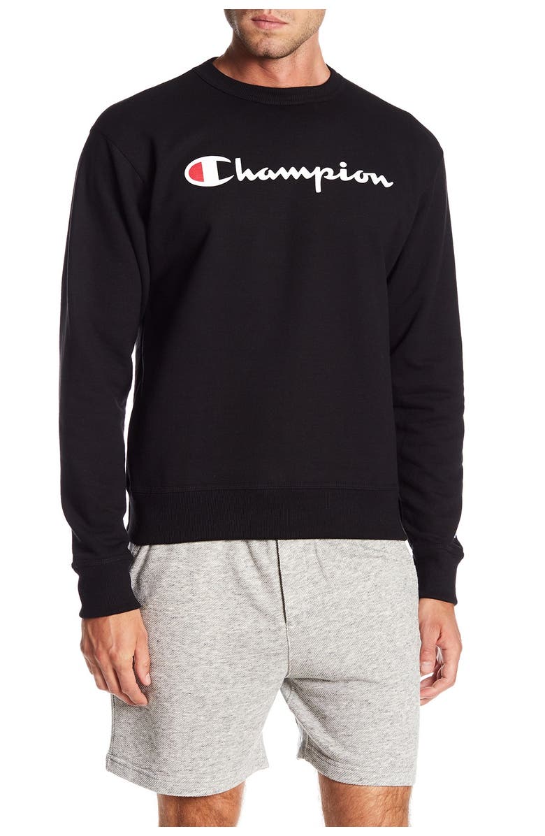 Champion Graphic Powerblend Crew Neck Pullover, Main, color, 