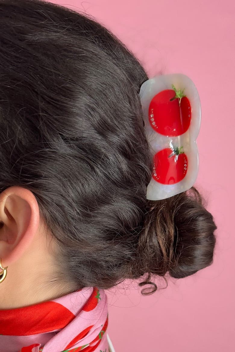 Tomatoes Hair Claw, Alternate, color, Red