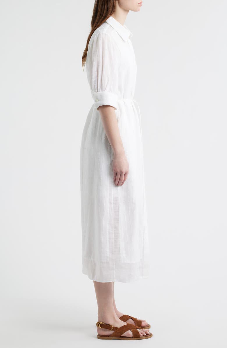 rag & bone Lucy Texture Stripe Shirtdress, Alternate, color, White