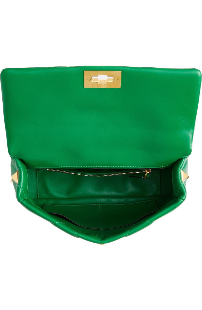 Valentino Garavani Large Roman Stud Diamond Quilted Leather Shoulder Bag, Alternate, color,