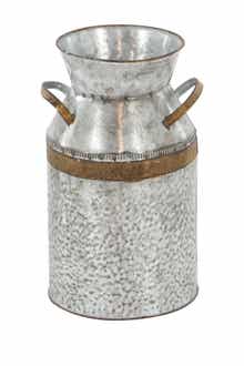 SONOMA SAGE HOME Gray Metal Milk Can Decorative Jar
