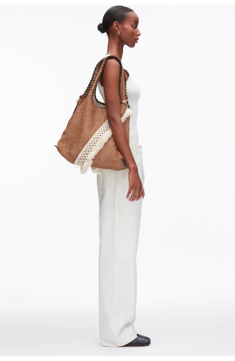 3.1 Phillip Lim Raffia Fringe Market Tote Bag, Alternate, color, Brown