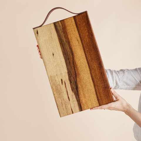 Blackwood Cutting Board with Leather Strap